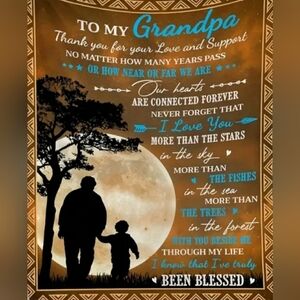 1765- To My Grandpa Motivational Throw Blanket NWT